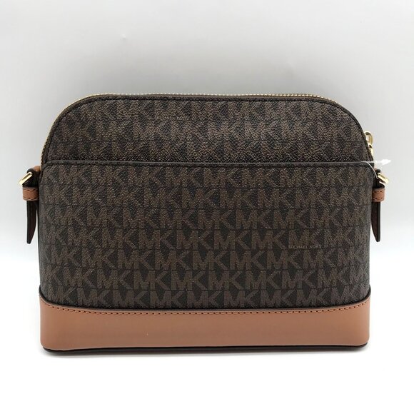 Michael Kors Brown Coated Canvas Large Jet Set Charm Dome - Picture 2 of 11